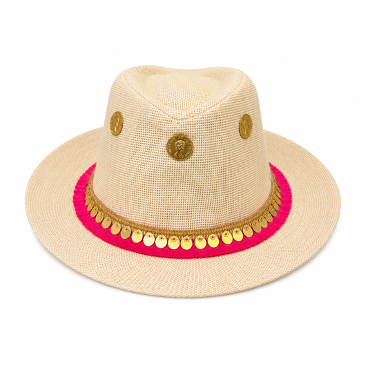 Ivory Golden Hat