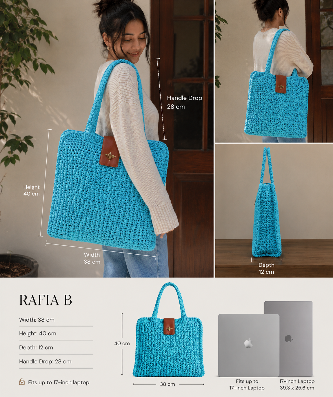 Raffia Bee In Blue