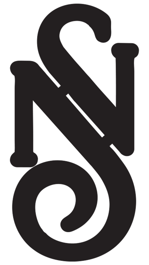 Black logo with intertwined 'S' and 'N' on a white background

